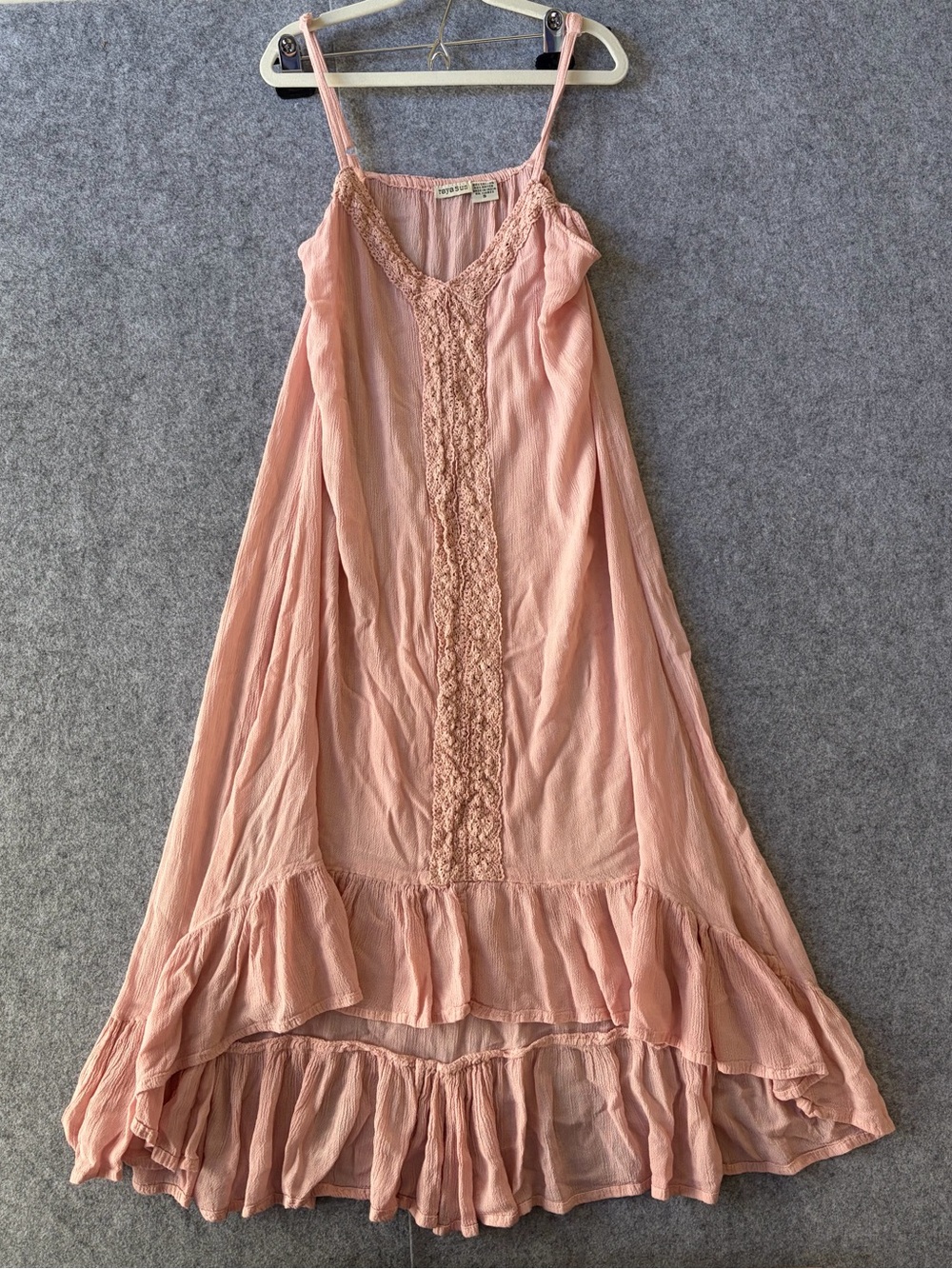 Raya Sun Blush Pink Crochet-Trim Sundress